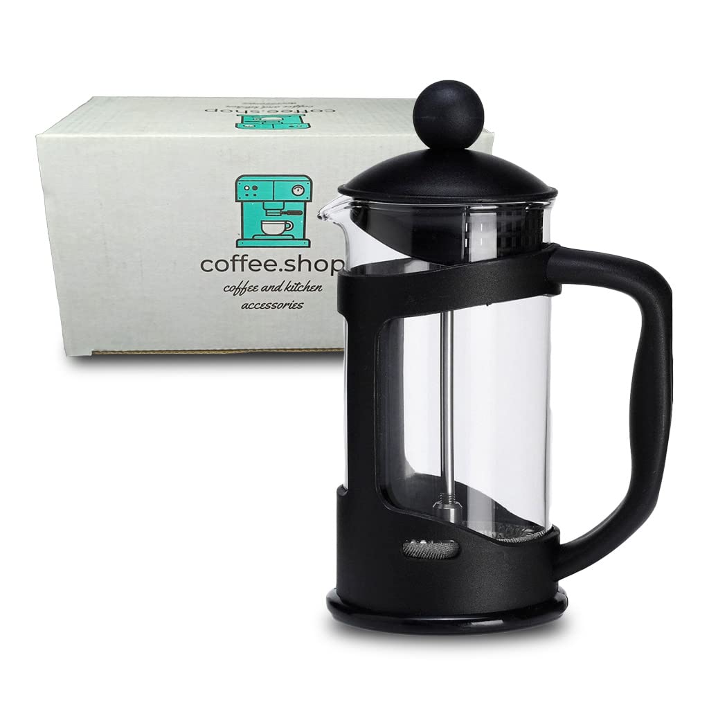 COFFEE.SHOP French Press Coffee and Tea Maker Manual Milk Frother Stainless Steel Filters Coffee Plunger 350ml