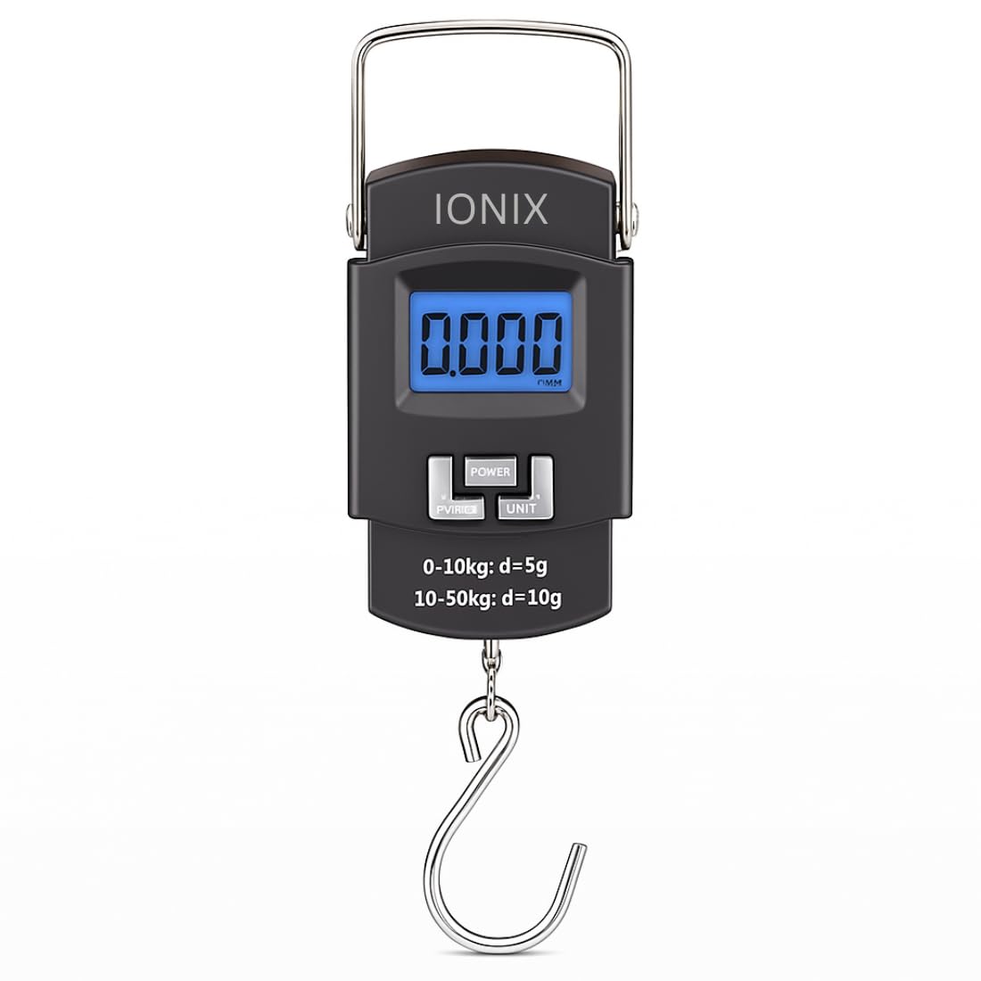 IONIX spring balance weighing machines | weight scale for luggage , Kitchen, baggage , Electronic Portable Fishing Hook Type Digital LED Screen, weighs upto 50 kg | luggage weight machine (Black)