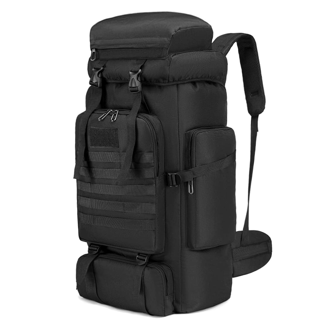 KSIBNW 80L Hiking Backpack,Water Resistant Outdoor Camping Backpack Military Tactical Rucksack,Large Capacity Travel Daypack Molle Rucksack for Men and Women Black