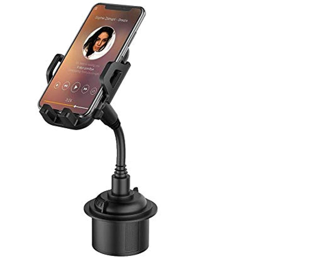 Car Cup Holder Phone Mount, Adjustable Gooseneck Cupholder Cell Phone Cradle with 360 Rotatable Holder for iPhone XR Xs XS Max X 8 7 7 Plus 6s/ Samsung Galaxy S10 S9 S8 S7/ Note 9 8, Huawei, GPS etc
