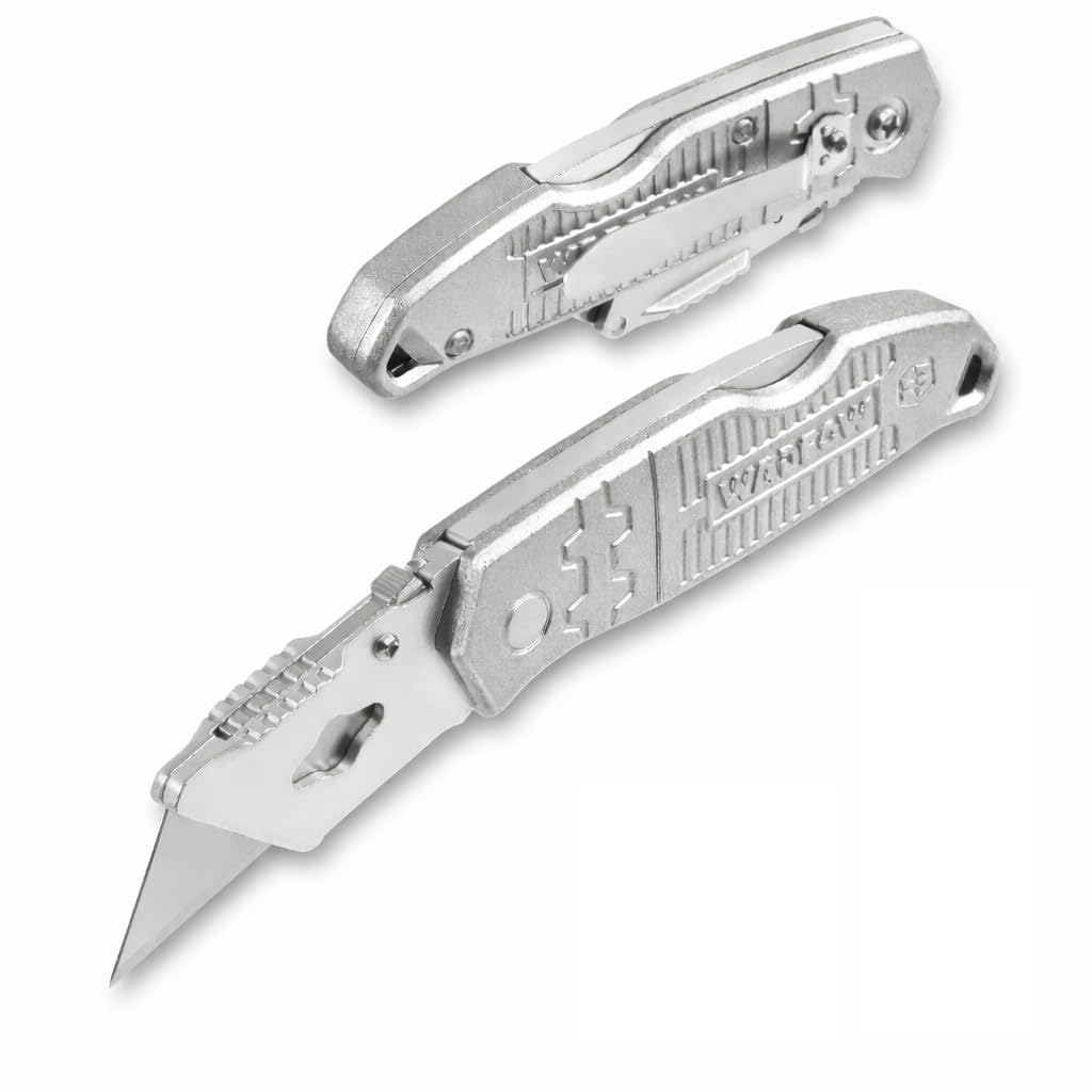 Folding Cutter, Aluminum, Standard Blades 61x19mm, Industrial and Home Use, Warehouse, Shipping and Packaging