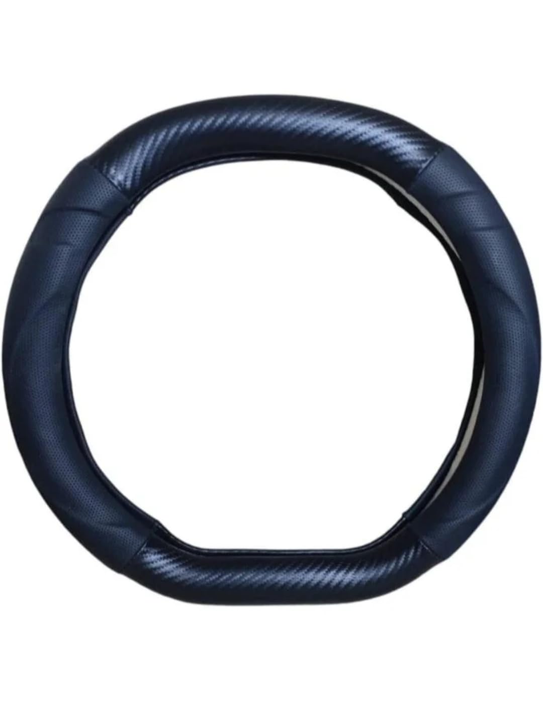 Car Steering Wheel Cover for Women and Men, Premium Carbon Fiber Leather (Round Cut Above and Below)