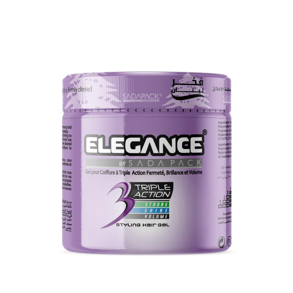 Elegance Triple Action Hair Gel – Purple, 250ml