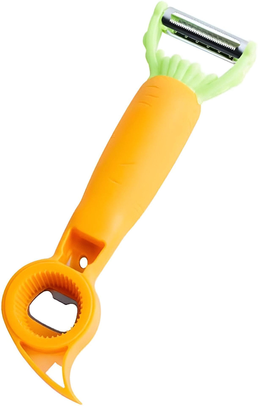 Kitchen tool-an innovative 7-in-1 peeling and slicing tool with an opener, potato peeler, fruit cutter and julienne blade for preparing cucumbers, apples, zucchini, carrots and everyday cooking