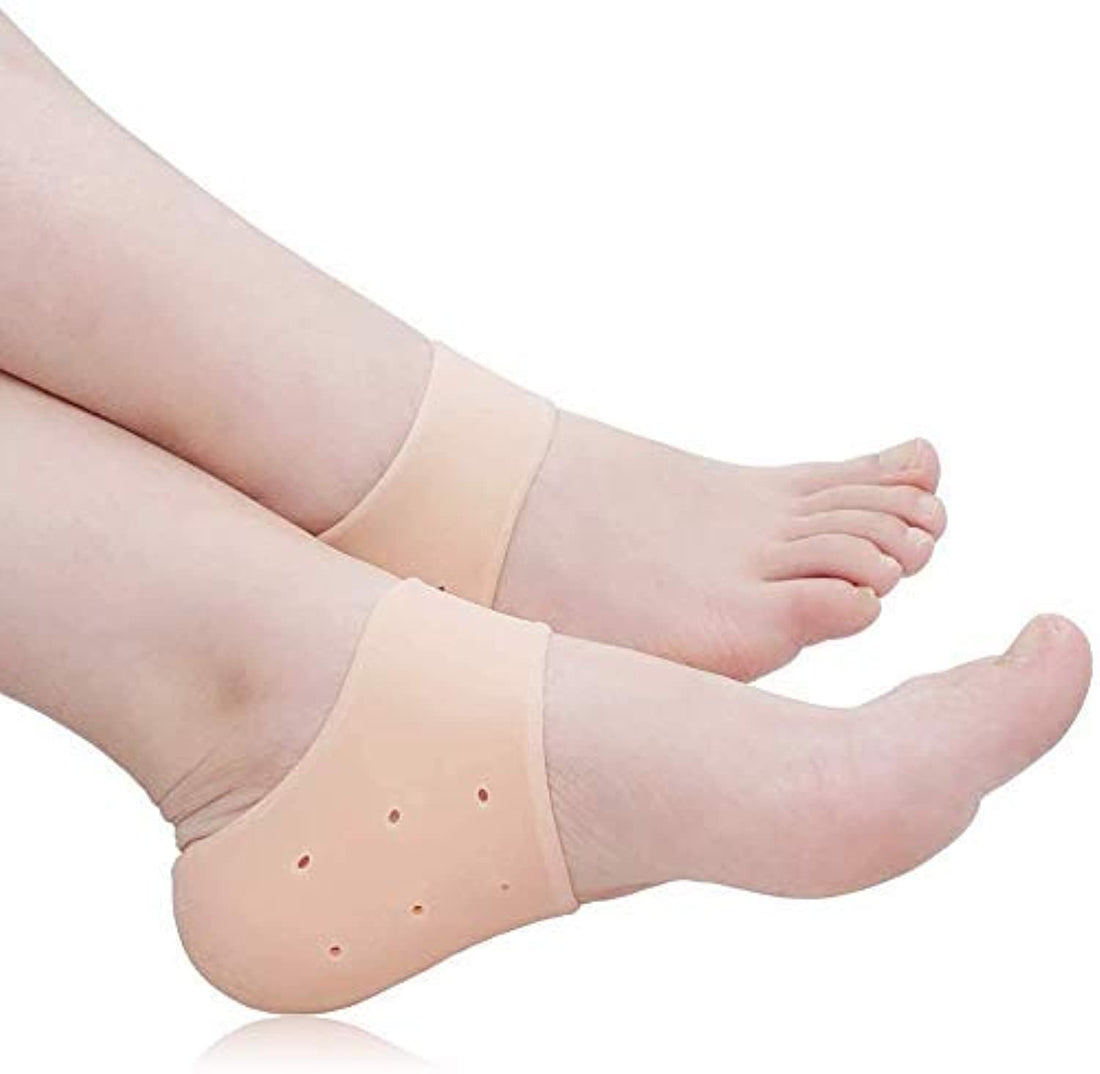 AMAZING BRAND 1Pair Reusable Foot Silicone Heel Socks For Pedicure Against Cracking Chap Pain Protector Moisturizing Breathable Anti Crack Socks Men And Women Unisex
