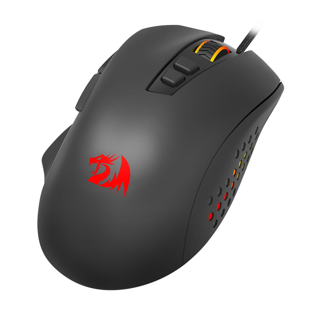Redragon - Roadmaster M723 - Gaming Mouse - 12400 DPI Adjustable Wired Optical Gaming Mouse - 7 Programmable Buttons - 5 Backlit Modes - Max 12400DPI - 180CM High-Speed USB Braided Cable