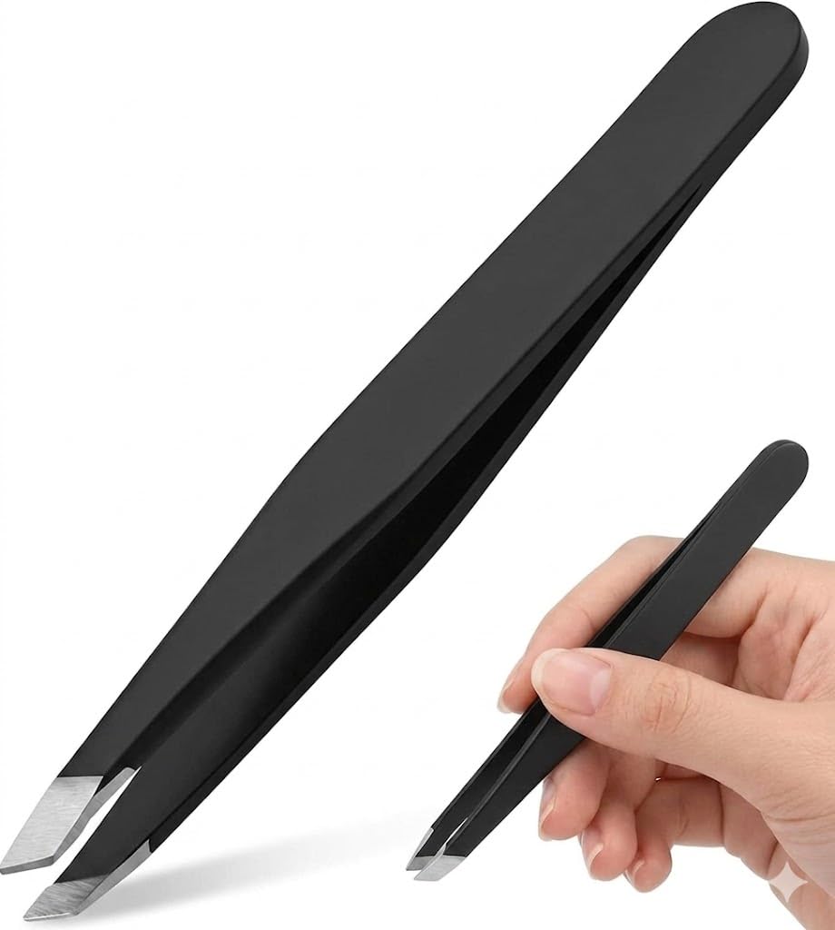 Tweezer Facial Grooming, Eyebrow Shaping for Men & Women-BLACK
