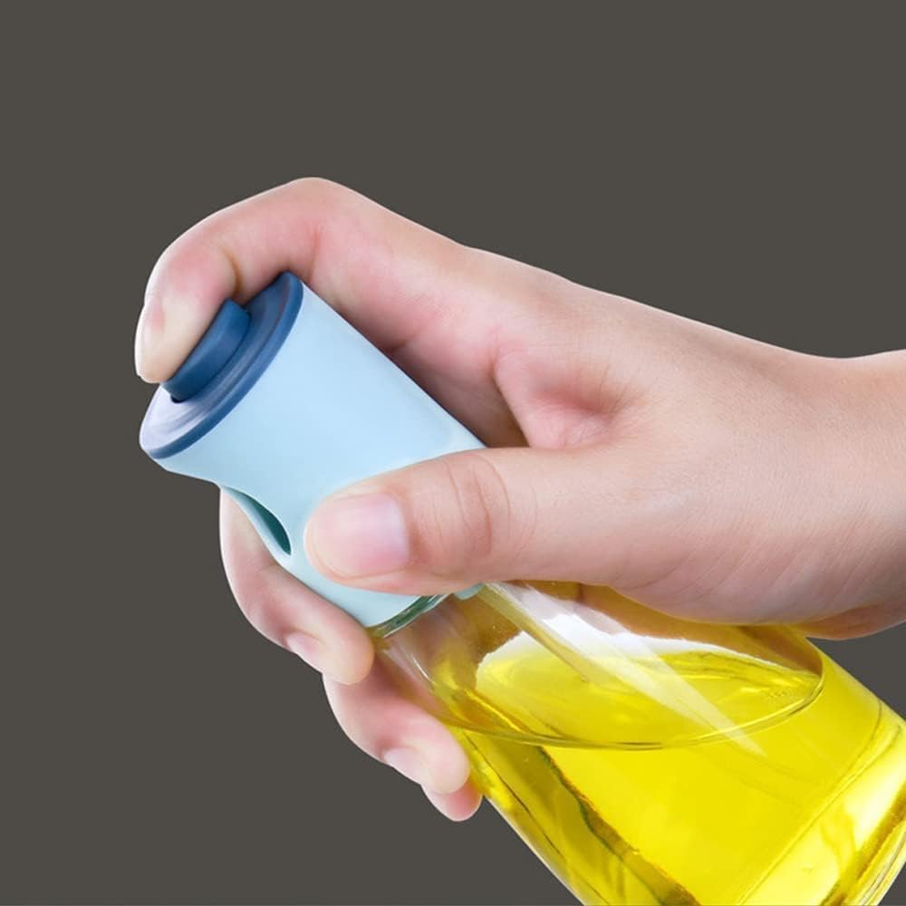 Glass Food Oil Sprayer with Lid Press Olive Vinegar Dispenser for BBQ Cooking Frying Baking Salad Kitchen Tools 180ml (1) (Smart Home)