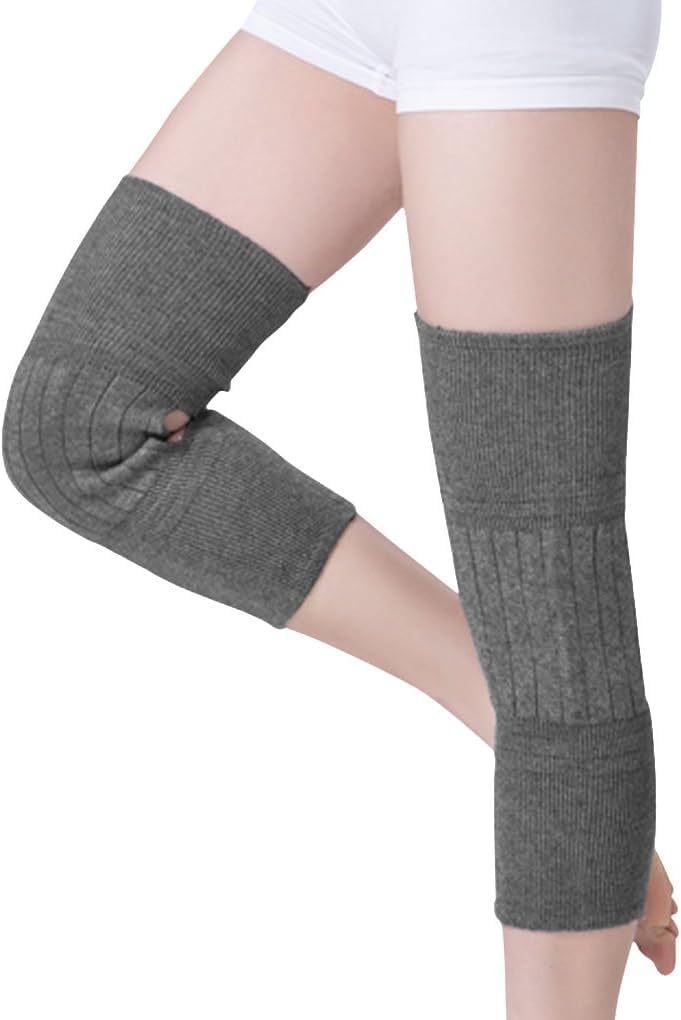 1 Pair Winter Thick Cashmere Knee Warmers Knee Warmers Unisex Knee Support Cold Wind Protection Elastic Comfortable Knee Warmers for Skiing Running Cycling Breathable, One Size