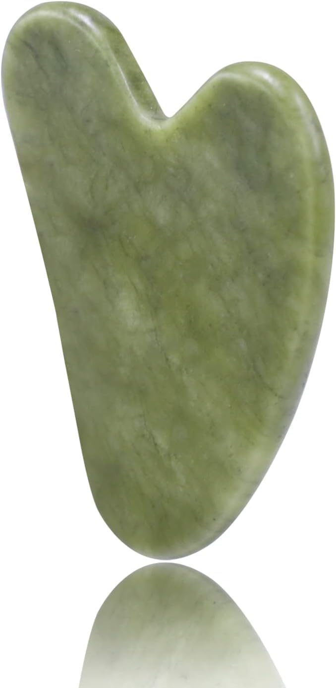 Gua Sha, Gua Sha Facial Tool, Guasha Tool for Face, Guasha Natural Jade Stone -Green