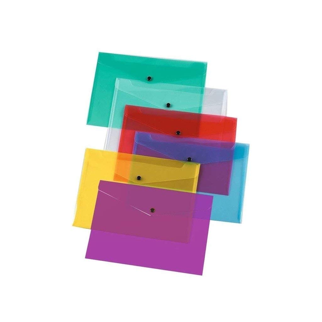 G4GADGET File Folders A4 Plastic Wallets Documents School Office Stationary Paper Filing (Pack of 5)