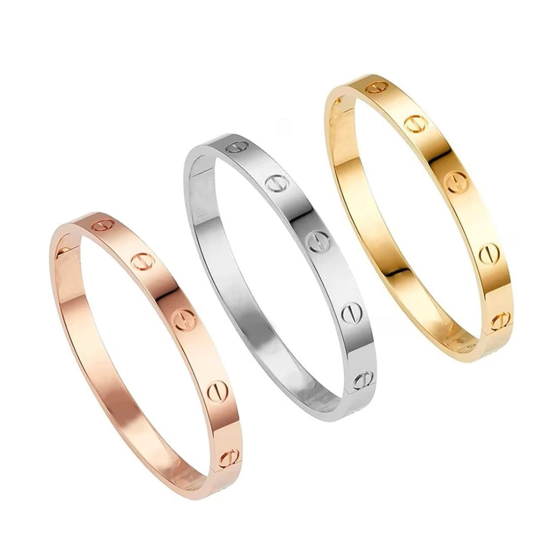 Iconic jewellery pieces 18 K Gold Plated Love Bangle Bracelet Stainless Steel Bangle for Love By Julia Store