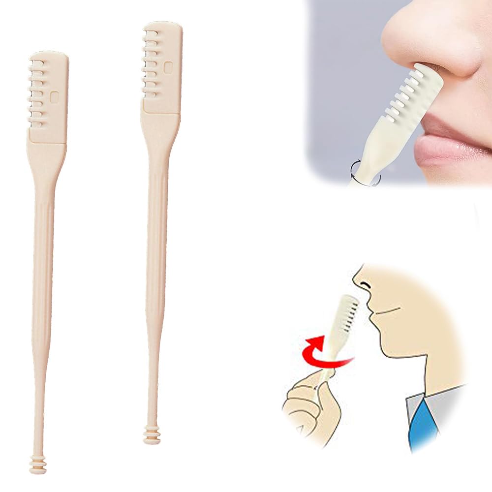 2 Pcs Best Universal Manual Nose Hair Trimmer for Men and Women - Painless Nasal and Ear Hair Remover, Small Trimmer for Men, Ear Cutter Knife, Trimmers Clipper