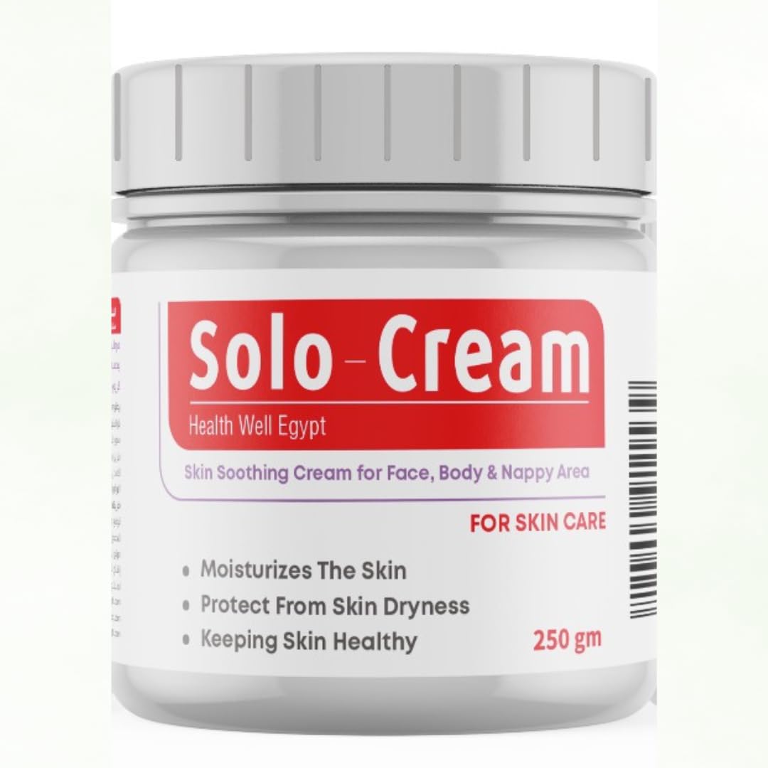 Solo-Cream Protective Soothing Cream for Baby & Adult Skin – With Zinc Oxide, Aloe Vera, Olive Oil & Vitamin E – Helps Soothe, Protect & Moisturize Dry or Irritated Skin – (250 gm)