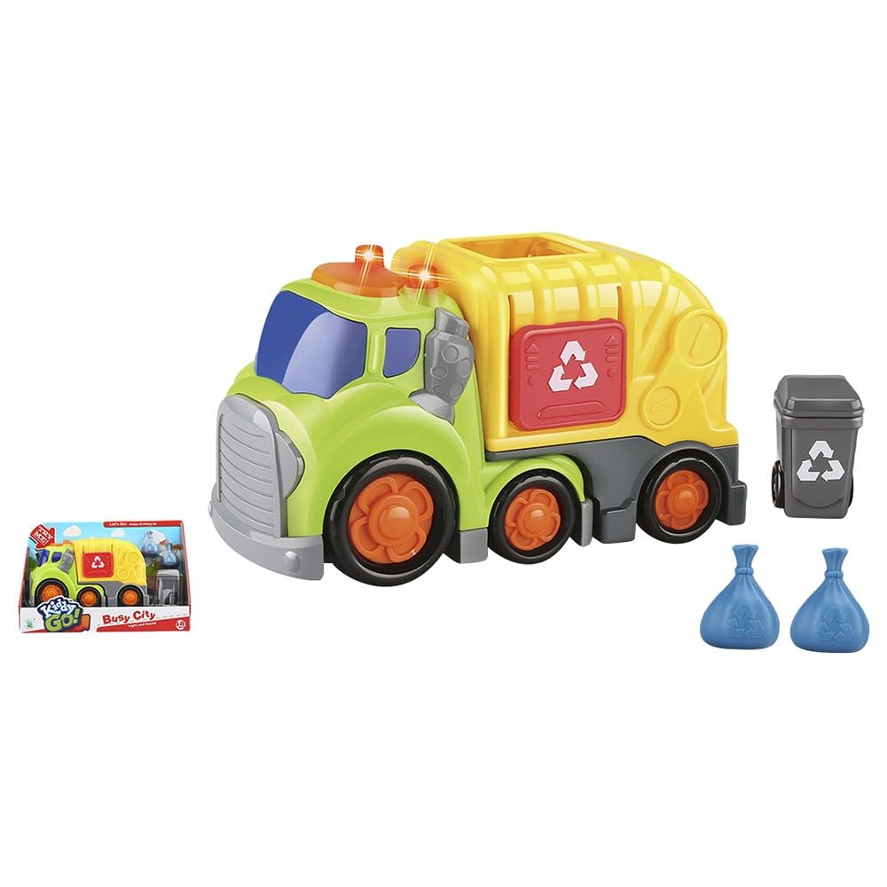 Free Wheel Garbage Truck with Lights and Sound, 19.5 cm Size