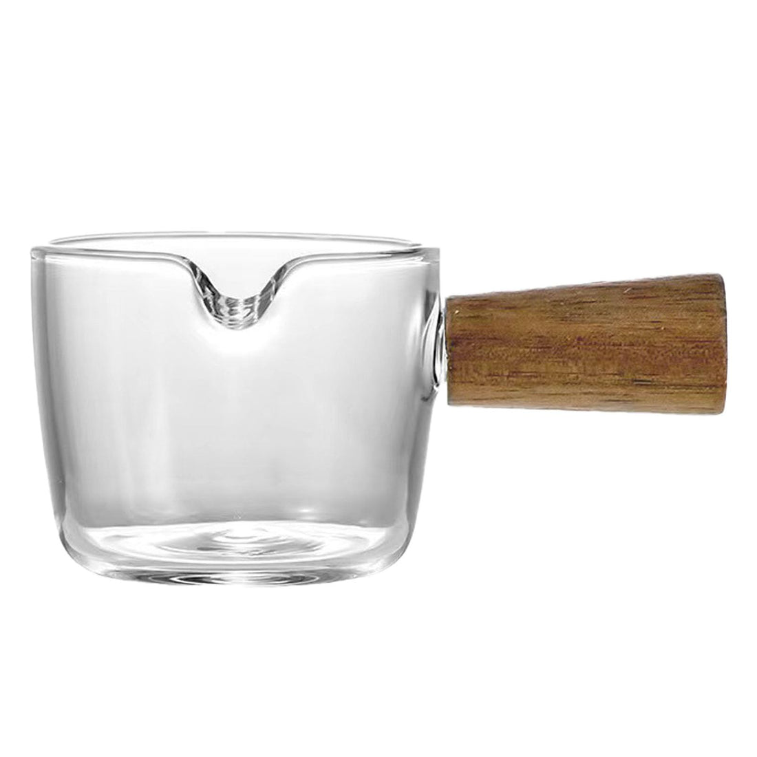 Sorandy 50ml High Borosilicate Glass High Temperature Resistance Single Spout Milk Cup Scale Design 4cm Cup Height Measuring Cup for Barista, Espresso Shot Glass, Homes