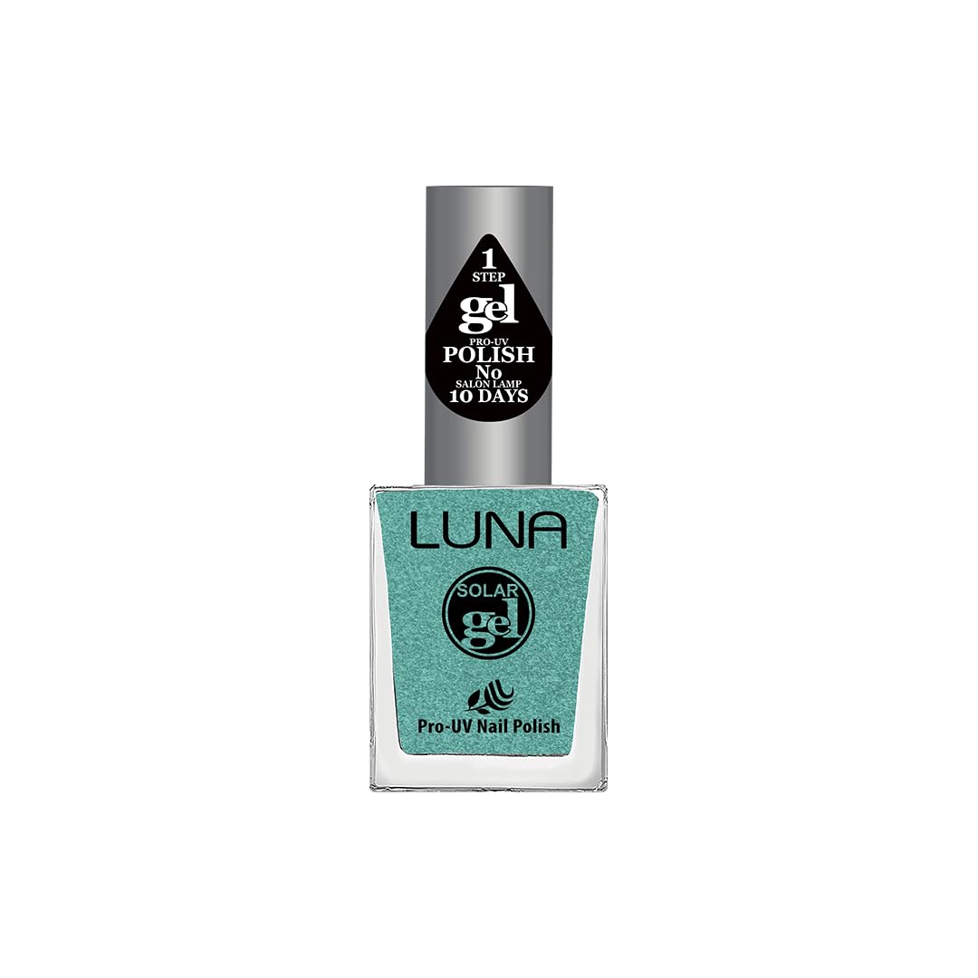 Solar gel nail polish Luna 10 ml - Hologram Aqua Metallic No.2004