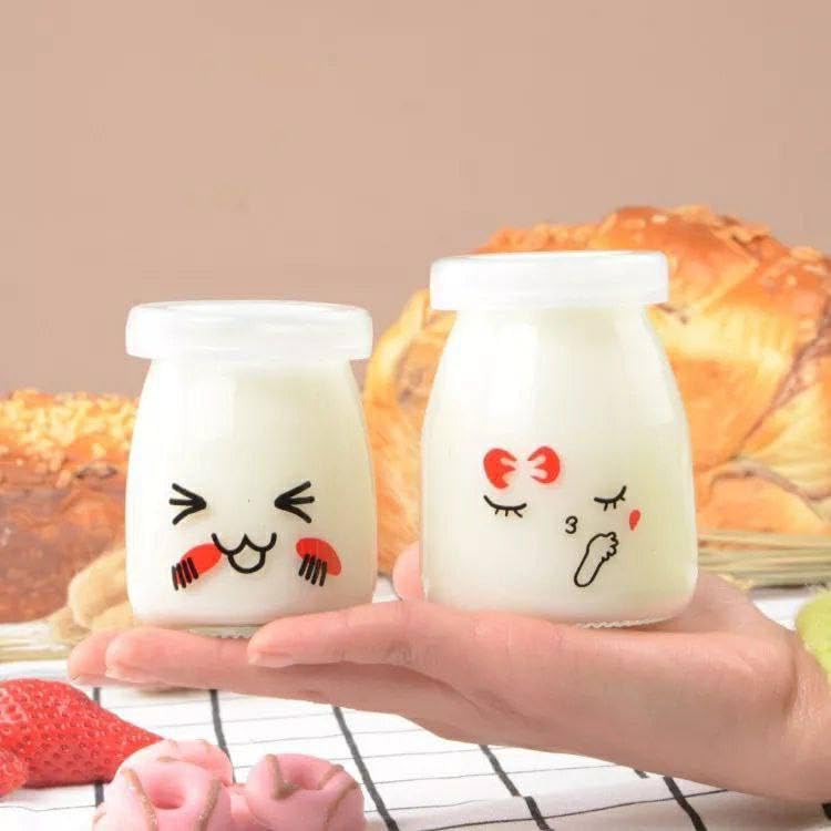 Mini Glass Jar for Delicious Food, (Outside) For Favorite Yogurt, Cream Caramel and Delicious Jelly! Versatile for Kids and Adults. - Generic