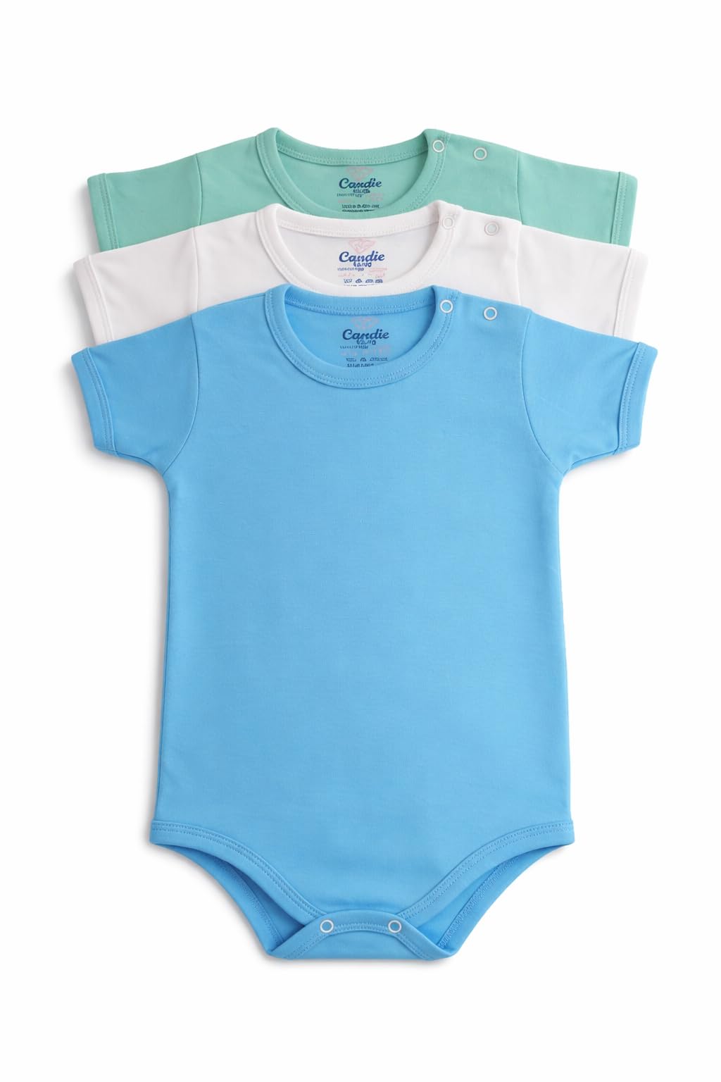 Candie Baby Short Sleeve Bodysuit, Cotton (Boy Pack, 18-24 M)