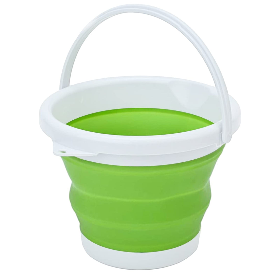 D L D Foldable Silicone Bucket 10L Cleaning Bucket Silicone Bucket for Cleaning Camping Fishing Kitchen 10 litre Household Bucket in Berry, Green, 10L (green)