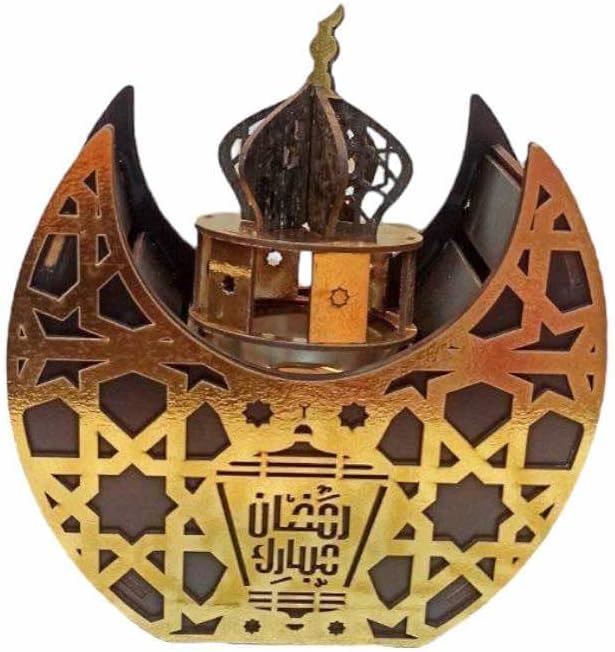 Decorative Crescent Incense Burner, Islamic Arabic Design, Ramadan Home Decor, Gold and Black