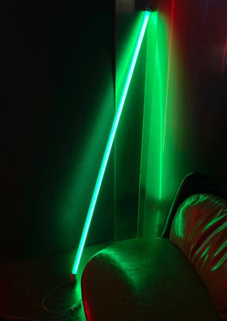 Long LED Lamp Decorative Bedroom Beautiful and Quiet Feel Comfortable Wall and Floor 120cm Direct Work from the Plug in Unbreakable Reinforced Plastic Comes with Plug in Electricity (Green)