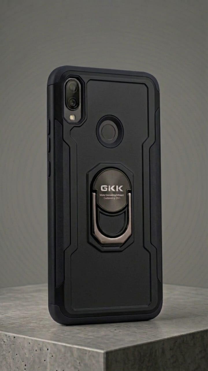 Ultra Protection Cover With Metal Rotating Ring For Xiaomi Redmi Note 7/7 Pro - Black