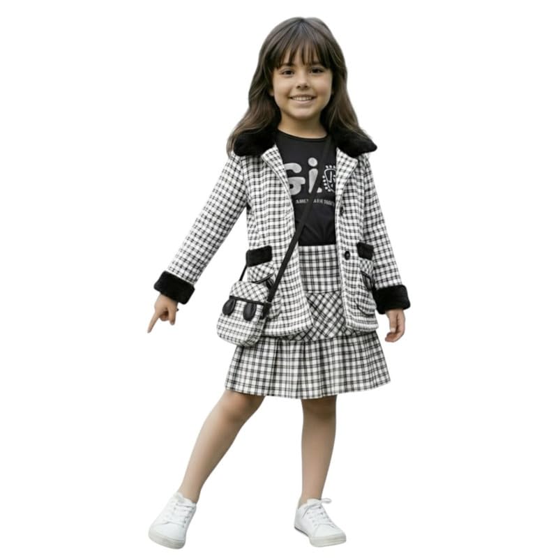 SIKA Girls Long Sleeves Jacket&Long Sleeves T-Shirt&Skirt&Bag Long Sleeves Jacket&Long Sleeves T-Shirt&Skirt&Bag (pack of 1)