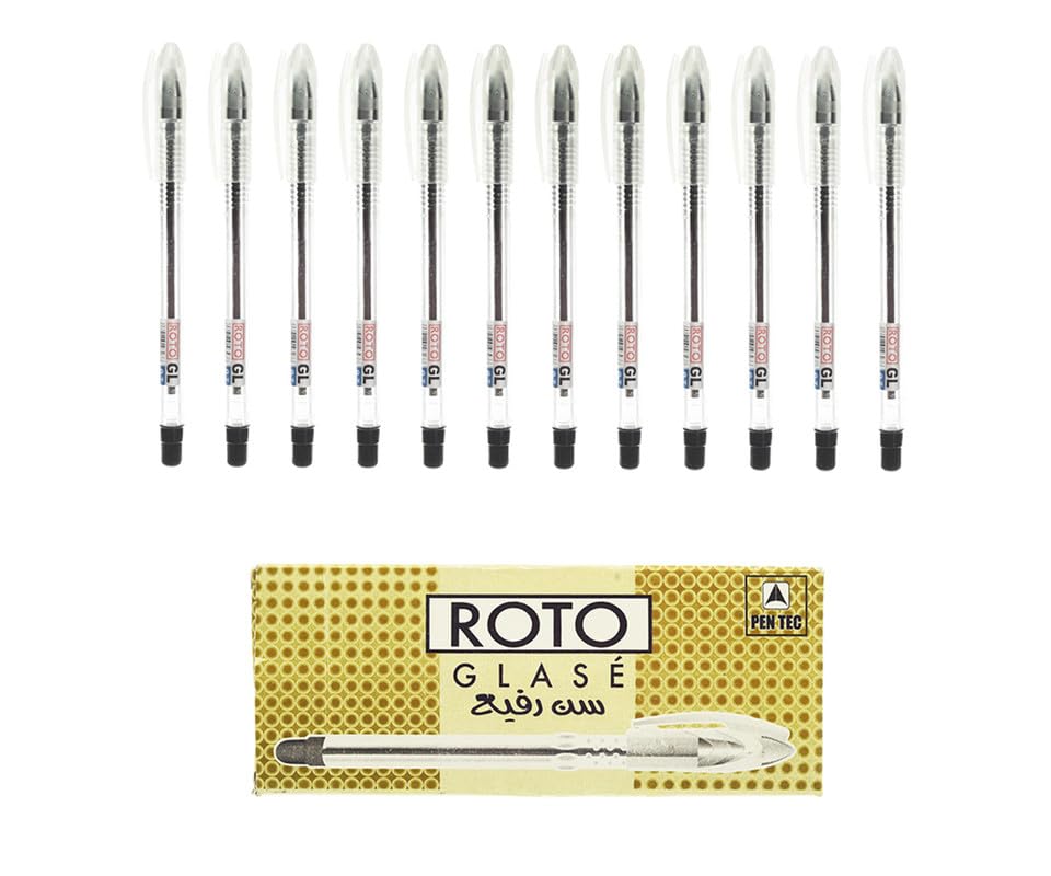 Roto Glase liquid ball ballpoint pen, 0.7 mm, black - pack of 12