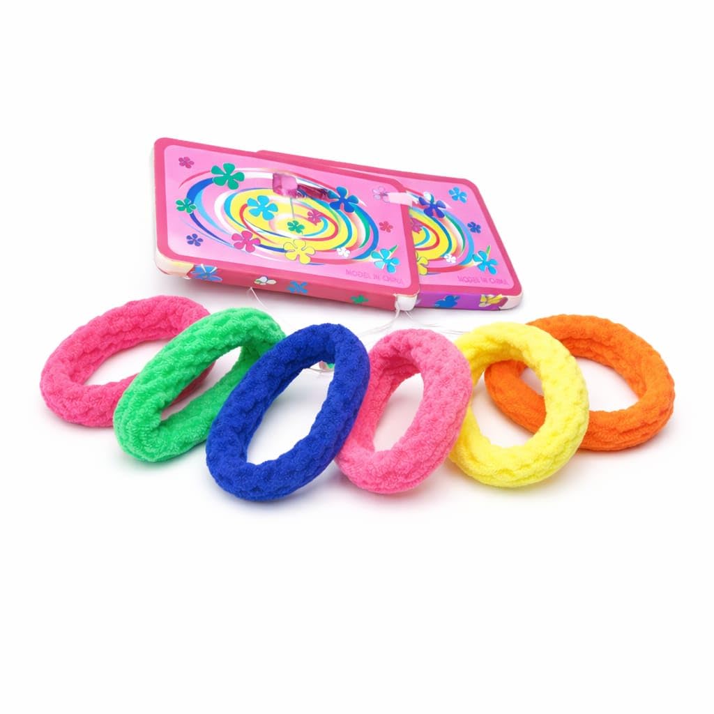 Set of 6 Elastic Hair Ties - Big Elastic Hair Band - Soft Material - Multicolor - for Girls and Women