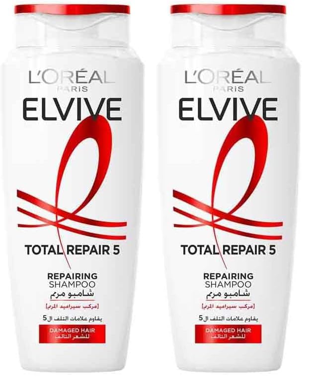 L’Oréal Paris L'Oréal Paris Elvive Total Repair 5 Repairing Shampoo 400 ML (Pack of 2)