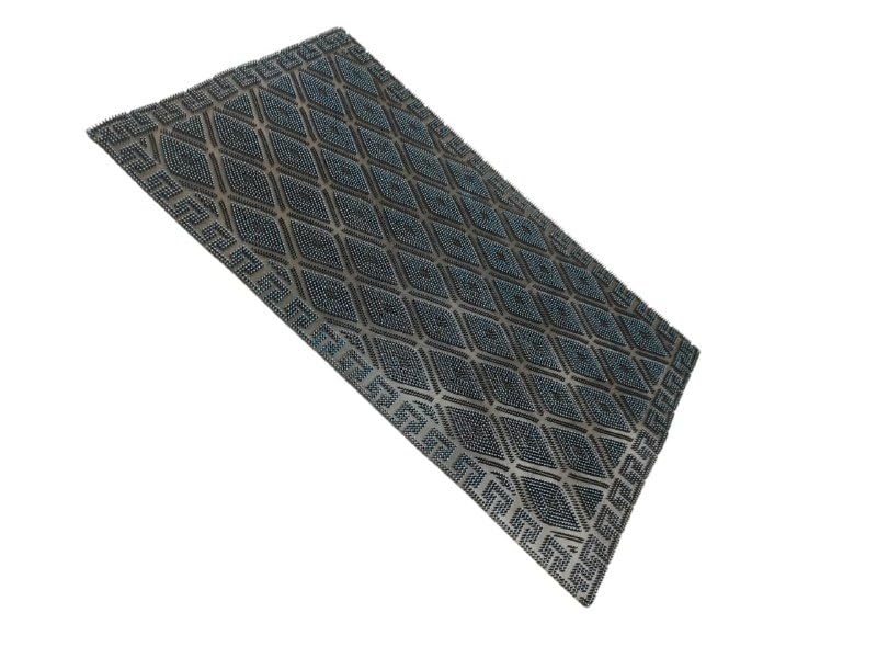 Spaceshoop Outdoor Entrance Large Shoe Scraper, Front Door Mat, All Weather Entrance Mat, Entryway Rug, Garden Patio Quick-Drying Carpet (75 * 45 cm), Blue, 2' 5.75" x 1' 7.75" Geometric Doormat