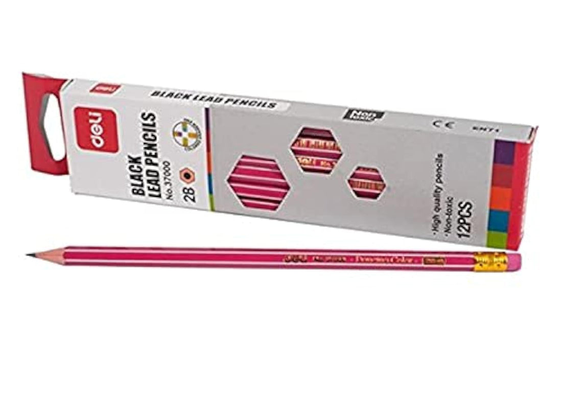 Deli wooden 37000 2b with eraser pack of 12)