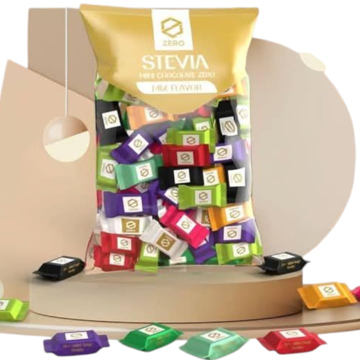 Mini Zero Stevia Mix Pistachio Hazelnut, Almond, Dark and White Chocolate (Pouch 500g)