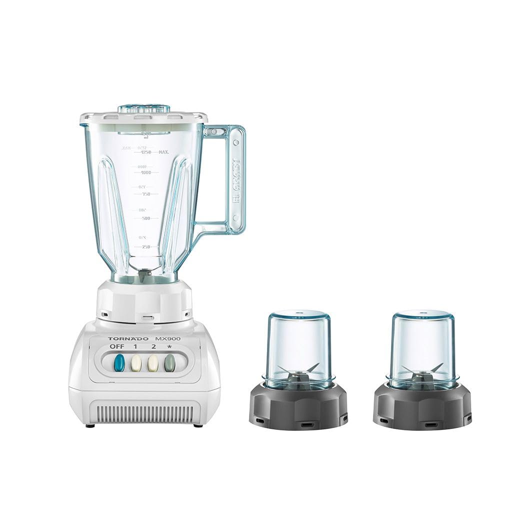 Tornado Electric Blender 250 Watt 1.5 Liter 2 Mills White MX900/2