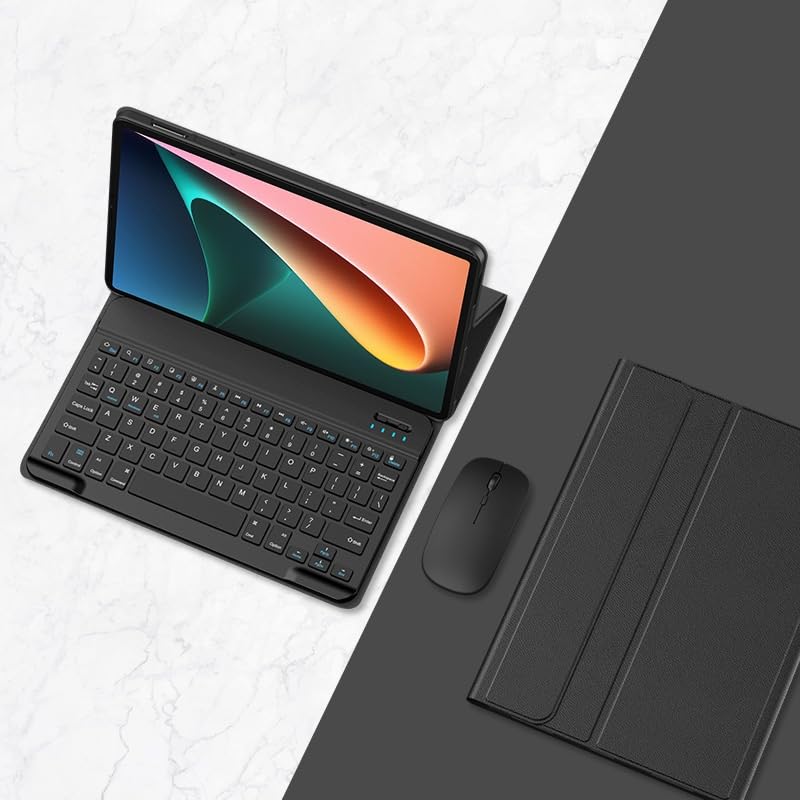 Fegishilly Keyboard Case Compatible with Honor Pad X9 11.5 inch with Mouse, Smart Soft Case with Bluetooth Detachable Wireless Keyboard Tablet Cover for Honor Pad X9 (Black)