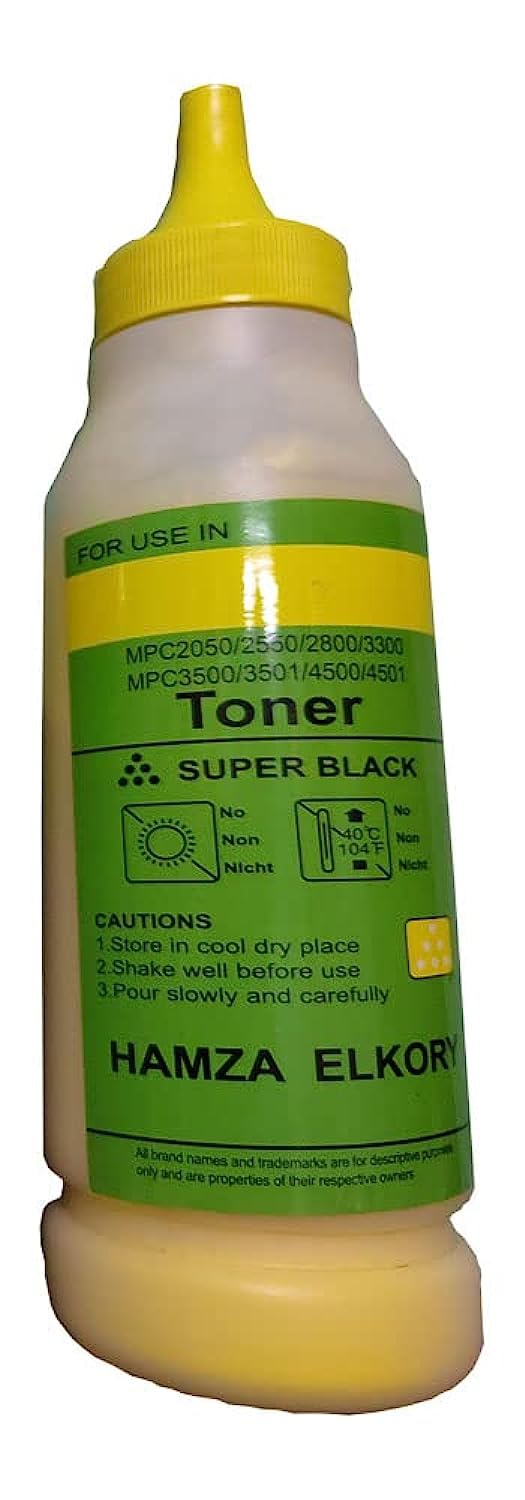 ONE COLOR Toner Refill for all Ricoh color copiers & PRINTERS Ricoh Aficio MPC 2030, 2050, 2350, 2530, 2550, 2800, 3300, 3500, 3501, 4500, 4501 Color Laser Multifunction Printers (C,Y,M,B) (YELLOW)