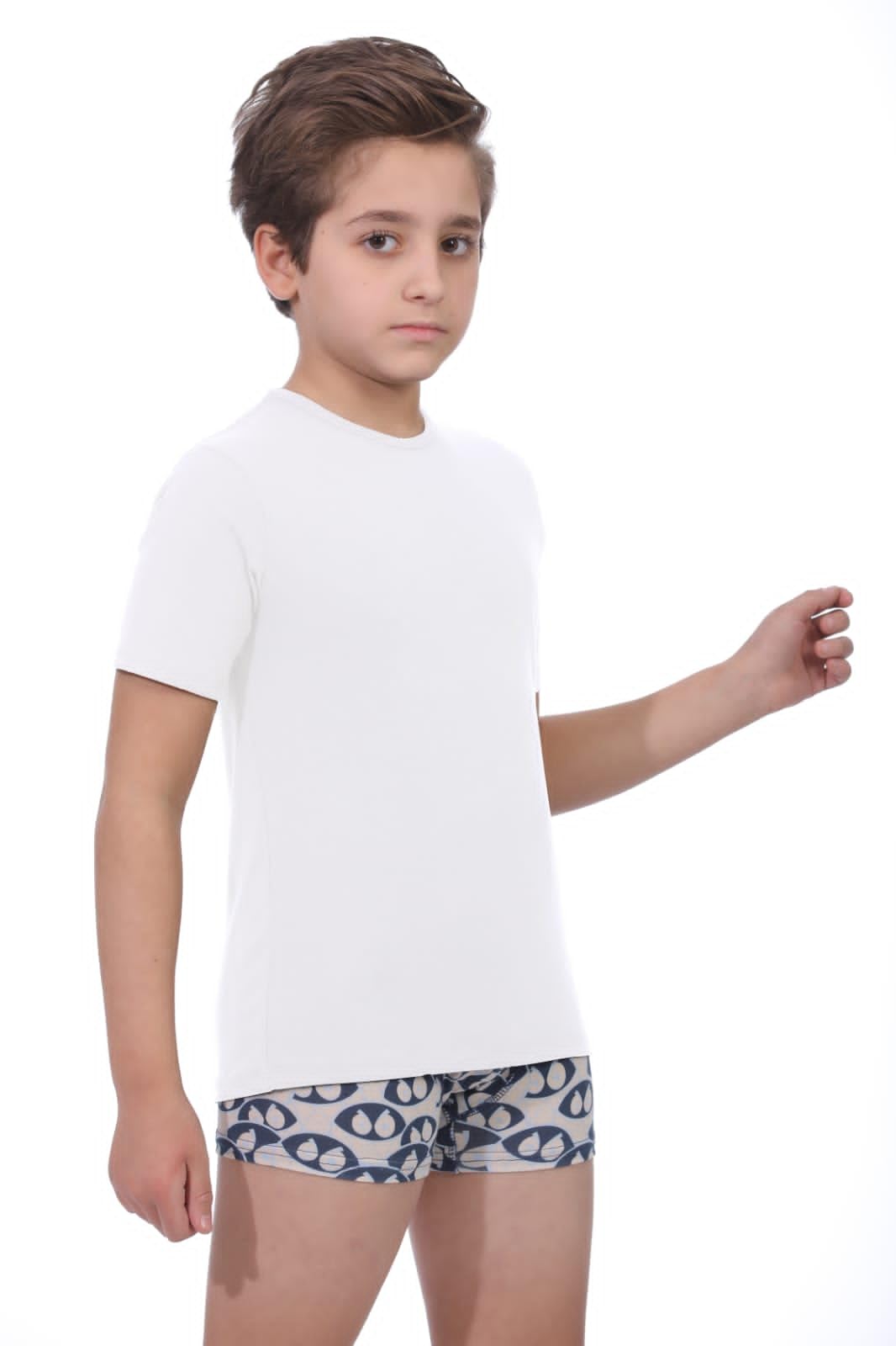 Dice Boys Half Sleeve Lycra Crew neck Undershirt