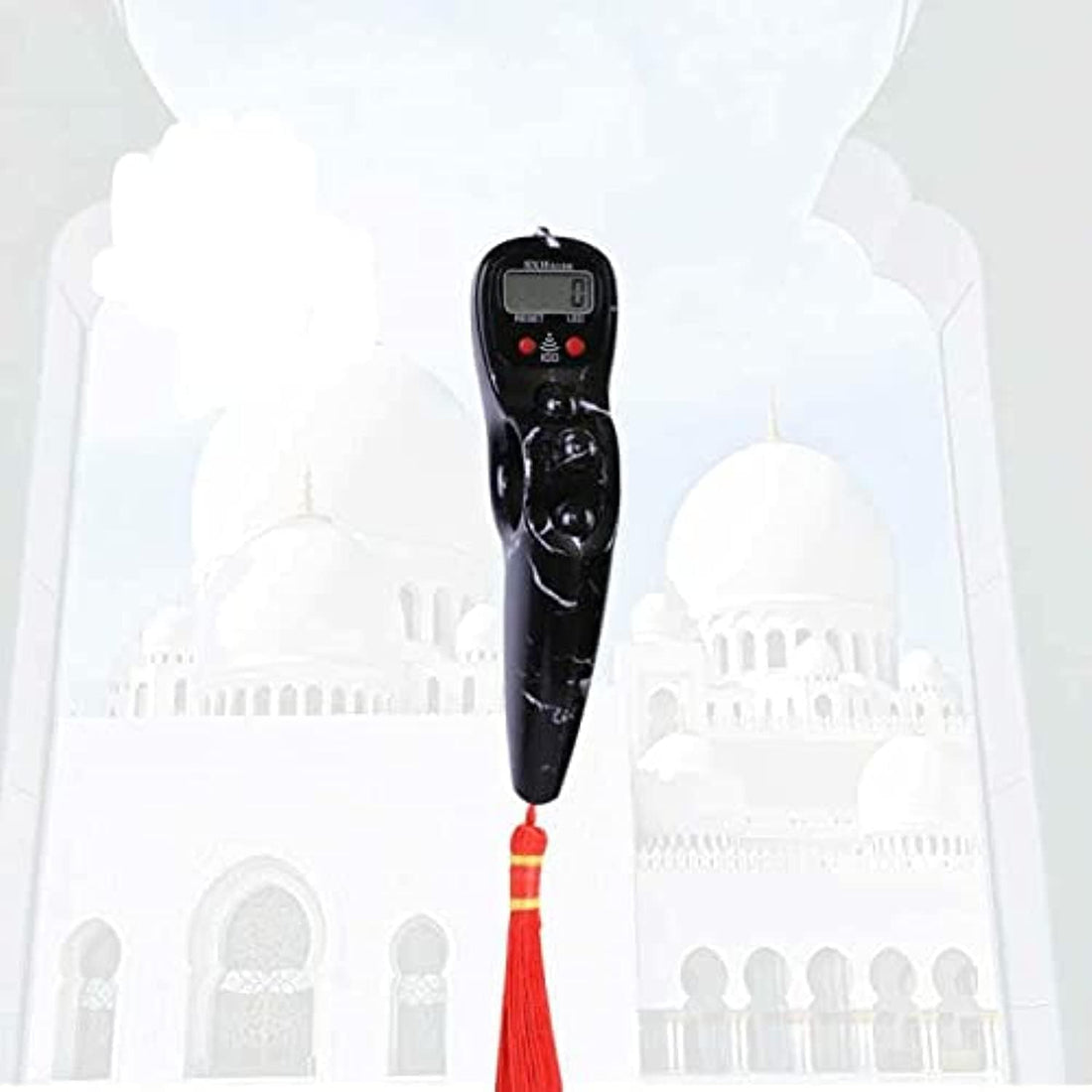 Black Marble White Inlaid Electronic Rosary with Squeaking, 100ct