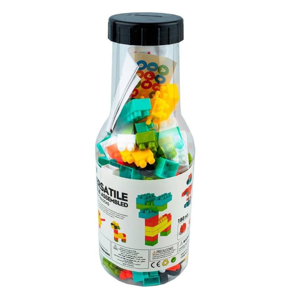 Building Blocks Large Shapes Kids Puzzle Early Education Plastic Assemble Blocks Toys Environmental Protection Building Set, 180 Pieces