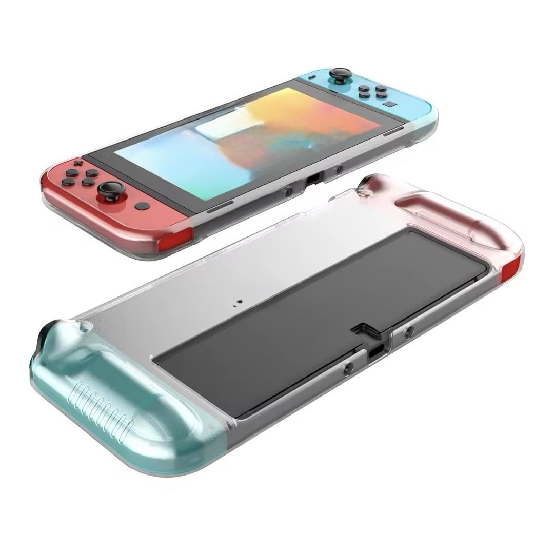 Fekra Clear Crystal NS Protective Case TPU Cover Full Body Shell Compatible For Nintendo's Switch OLED Game Console Accessories