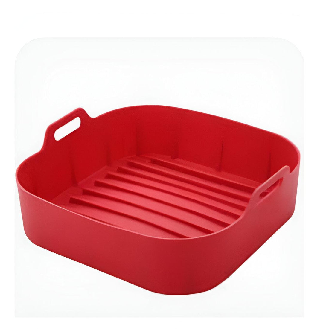 Silicone Square Mold - Non-stick Air Fryer Liner for Easy Cleaning, Ideal for Baking Cakes, Desserts, and Pastries in Large Flexible Size that Fits Your Oven (RED)