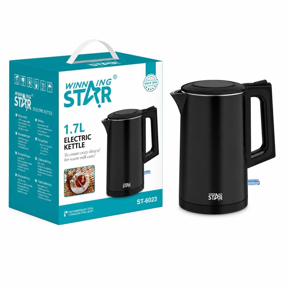 Winning Star - Electric Stainless Steel 1.7L Kettle 1500W - A1-585
