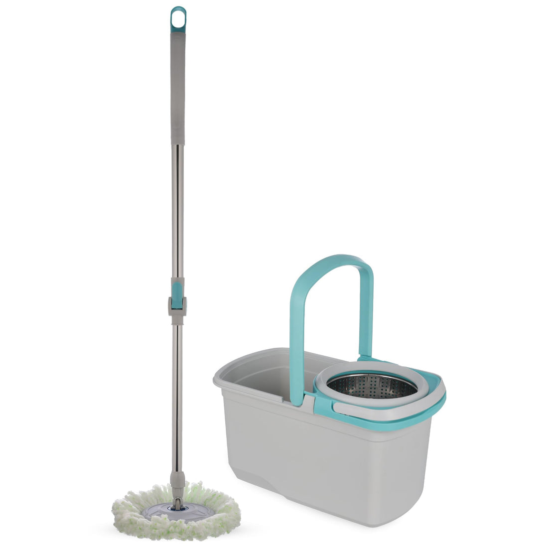 Mob set with Bucket, Plastic with Stainless steel - Grey With Green