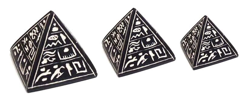 immatgar Egyptian pharaonic Decorative 3 Pyramids Statue ancient Egyptian souvenirs gifts handmade Home decor Sculptures (Black - 5 CM Tall)