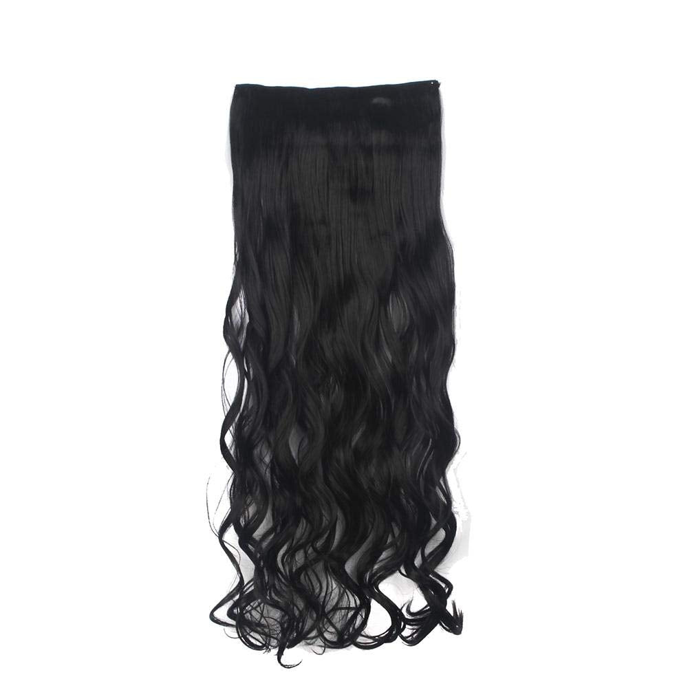 Ladies Dark Black Elegant Wavy Hair Extensions Long Slightly Curly Wig 70-73 CM
