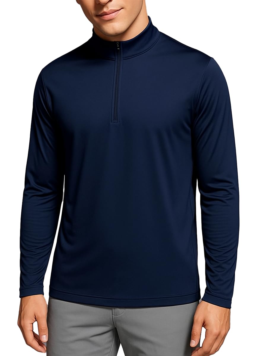 Sports T-Shirt - long sleeve top - Half zipper quick dry Tee - Running and gym T- shirts - sportswear for men