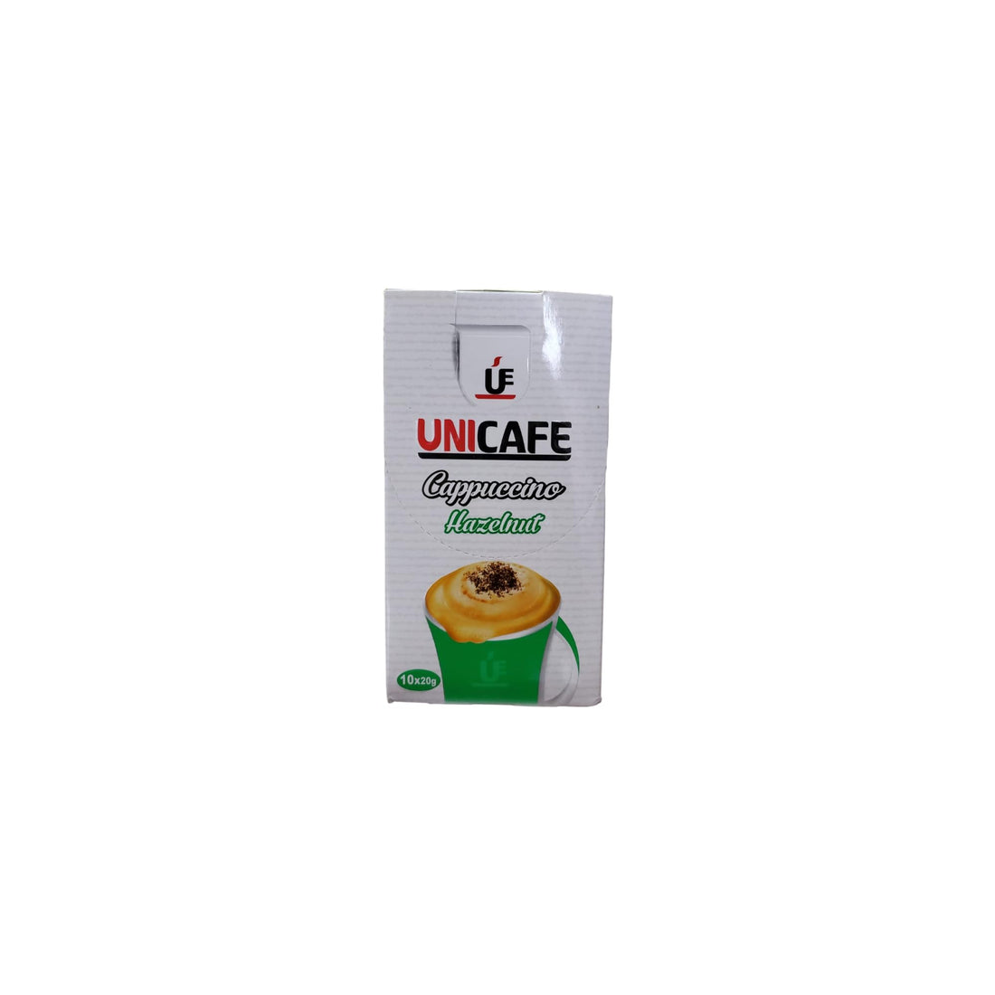 Uni Café Cappuccino Hazelnut Flavor - 10 Sachets x 20g - Creamy Foam - Premium Coffee for Lovers of Distinctive Flavors