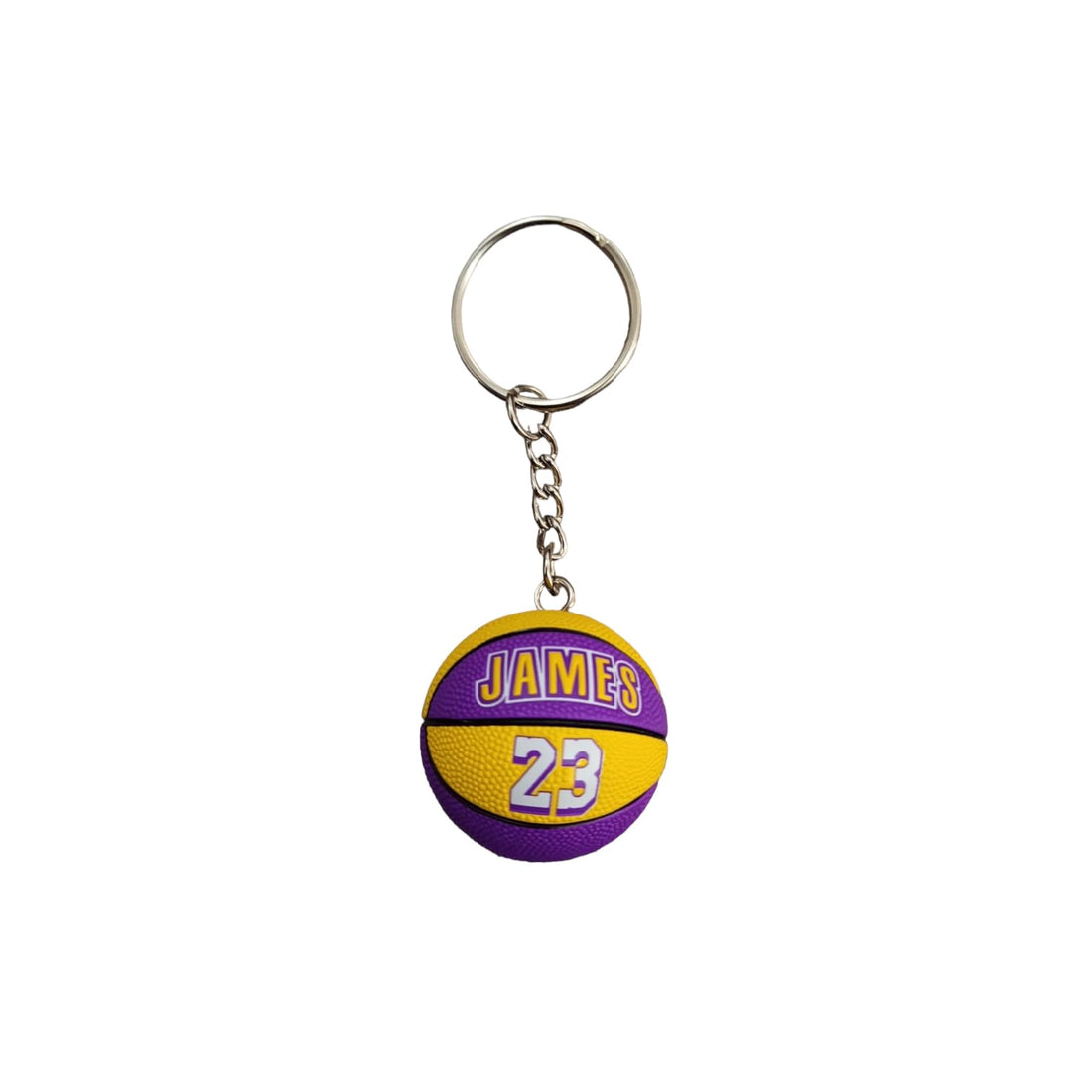 K.DOT Basketball Keychain and Bag Charm, Color Purple and Yellow, LeBron Size 23