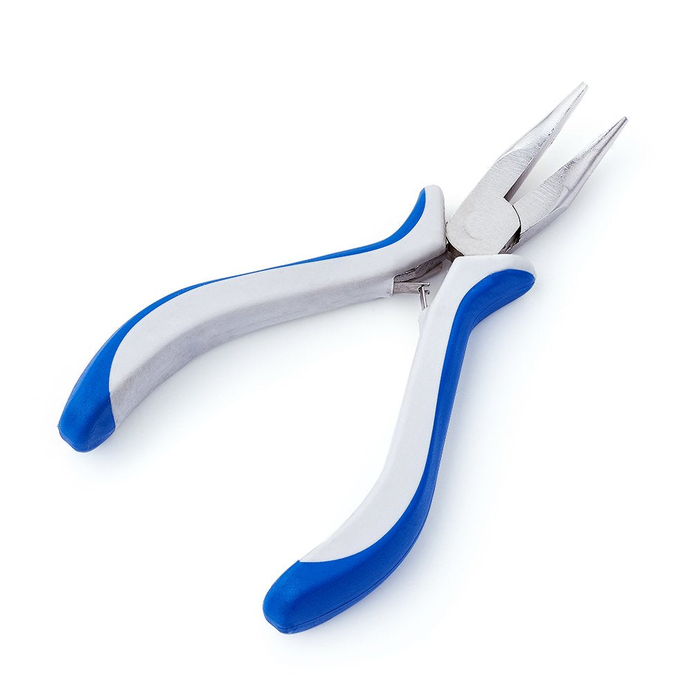 Pandahall 1pc Carbon-Hardened Steel Ferronickel Bent Nose Metal Finding Bedning Tool Handy Jewelry Plier 5x2.28 Inch